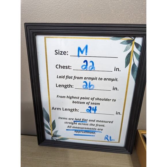 Lauren Ralph Lauren Size M Front Pleats 3/4 Button Up Band Collar Blue S… - Picture 9 of 9